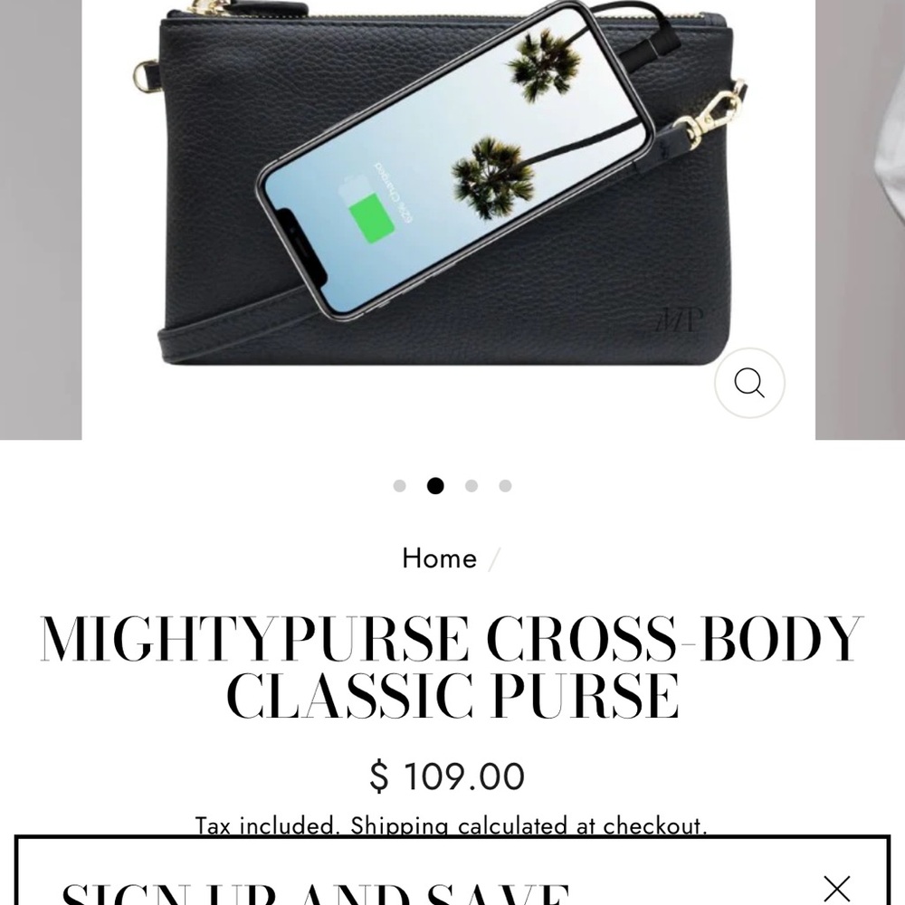 HButler Mighty Purse black pebbled leather crossbody - Picture 2 of 11